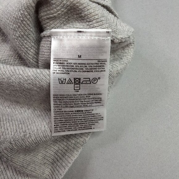 Banana Republic Filpucci Heather Gray Wool-Blend Crewneck Sweater Medium - Picture 6 of 8